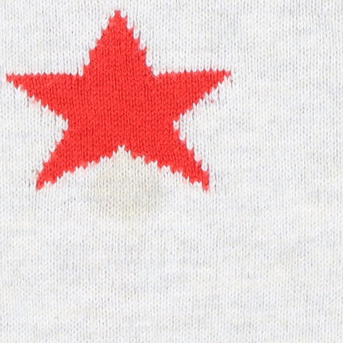 Oasis Womens Beige Red Star Crew Neck Knit Jumper Size M