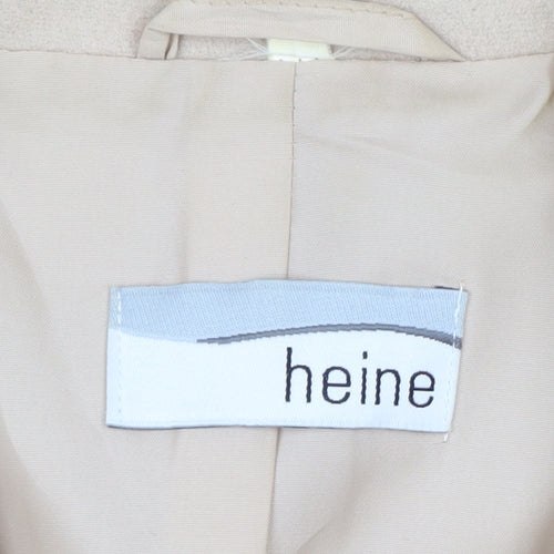 Heine Women Beige Wool Cashmere Single-Breasted Blazer Size 16