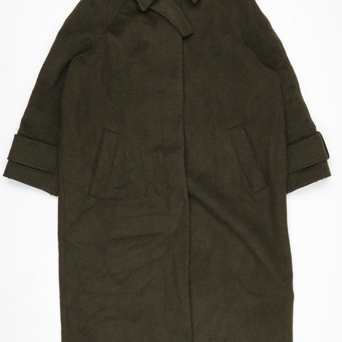 Marks and Spencer Women’s Green Wool Blend Long Overcoat Size 14