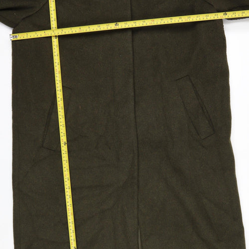 Marks and Spencer Women’s Green Wool Blend Long Overcoat Size 14