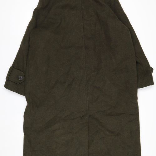 Marks and Spencer Women’s Green Wool Blend Long Overcoat Size 14