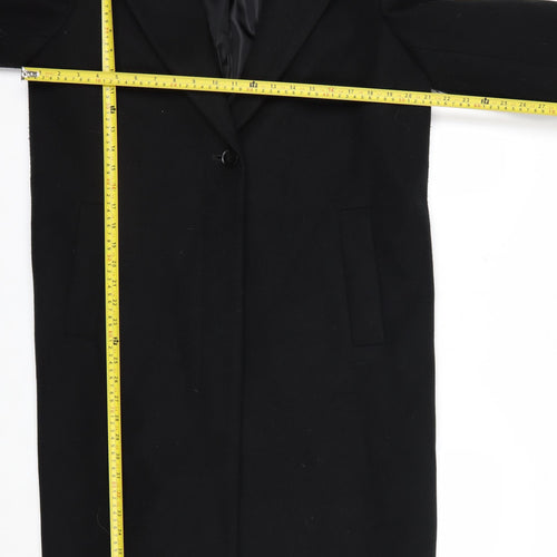 Marks and Spencer Women’s Black Long Overcoat Size 14 Regular Polyester