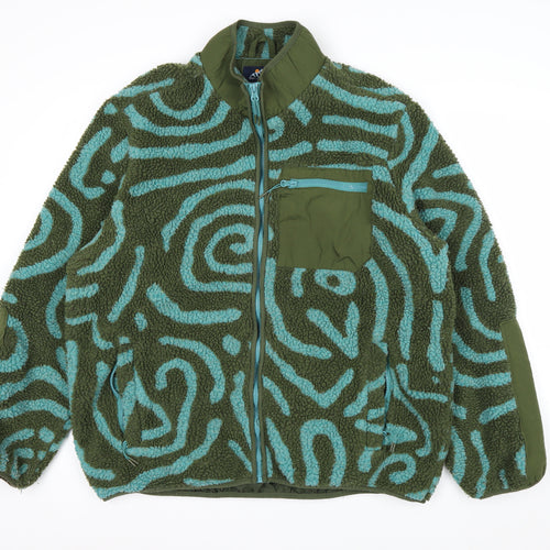 Mountain and Isles Men's Green Fleece Full Zip Jacket XL Outdoor Casual