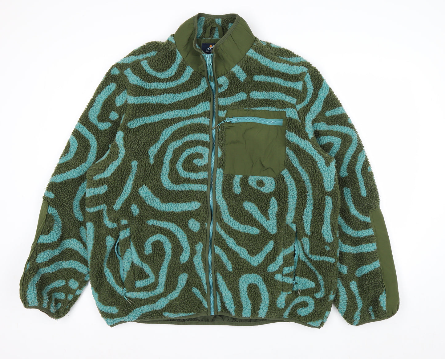 Mountain and Isles Men's Green Fleece Full Zip Jacket XL Outdoor Casual