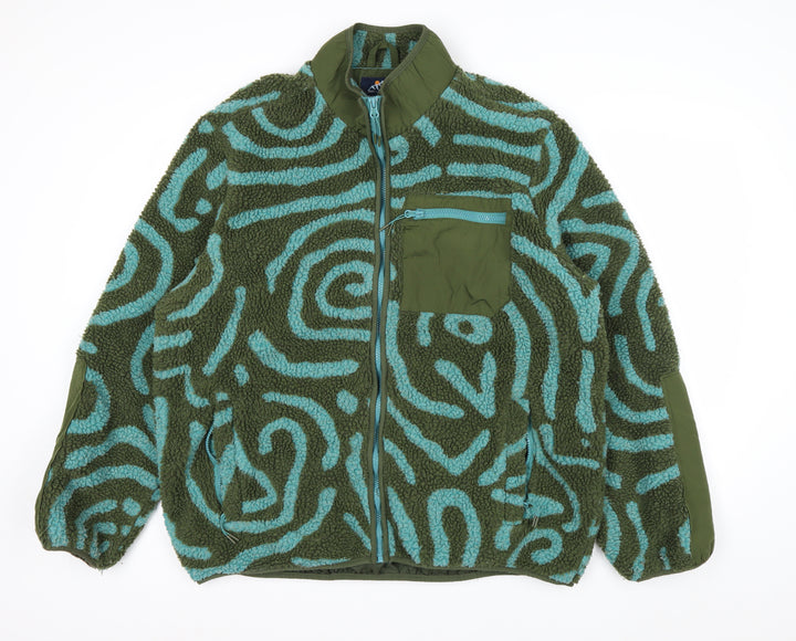 Mountain and Isles Men's Green Fleece Full Zip Jacket XL Outdoor Casual
