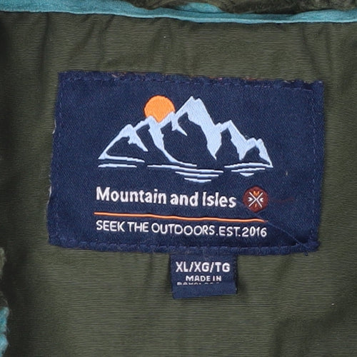 Mountain and Isles Men's Green Fleece Full Zip Jacket XL Outdoor Casual