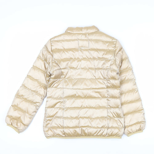 Guess Girls Beige Puffer Jacket 8 Years Lightweight Quilted Winter Coat