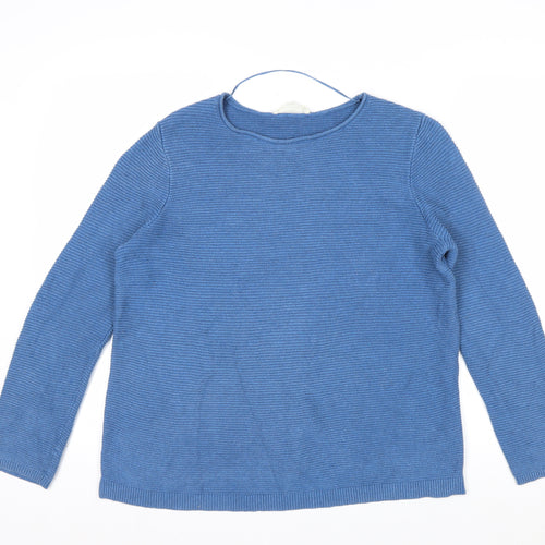 Seasalt Cornwall Women’s Blue Organic Cotton Pullover Jumper UK 8