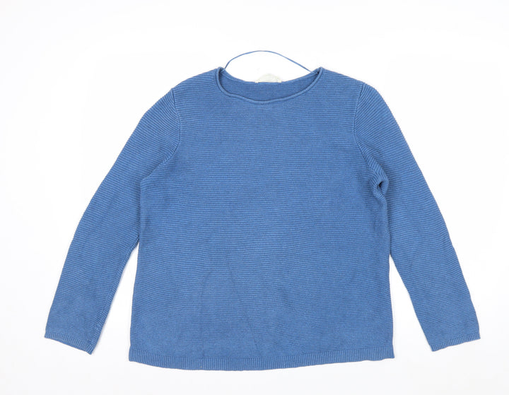 Seasalt Cornwall Women’s Blue Organic Cotton Pullover Jumper UK 8