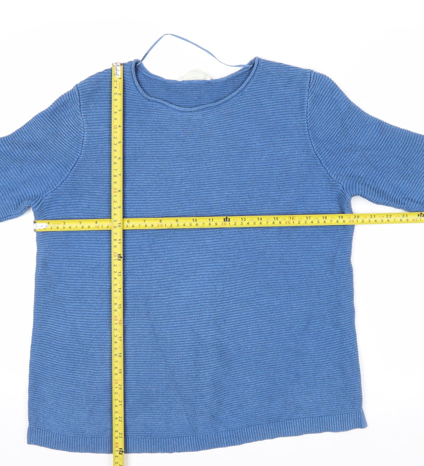 Seasalt Cornwall Women’s Blue Organic Cotton Pullover Jumper UK 8