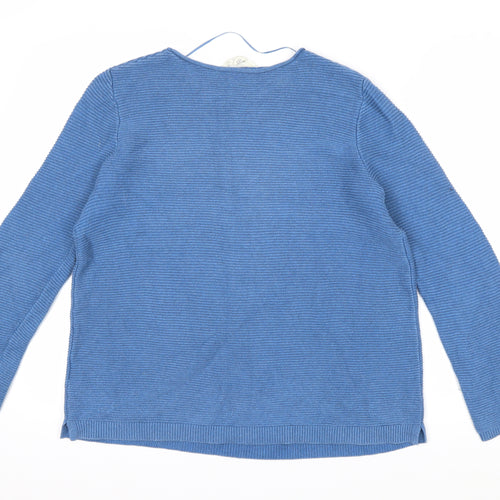 Seasalt Cornwall Women’s Blue Organic Cotton Pullover Jumper UK 8