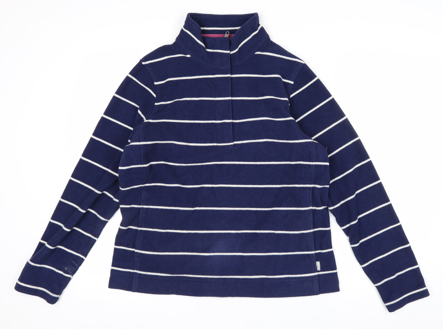 Rohan Womens Navy Striped Fleece Pullover Sweatshirt Size M