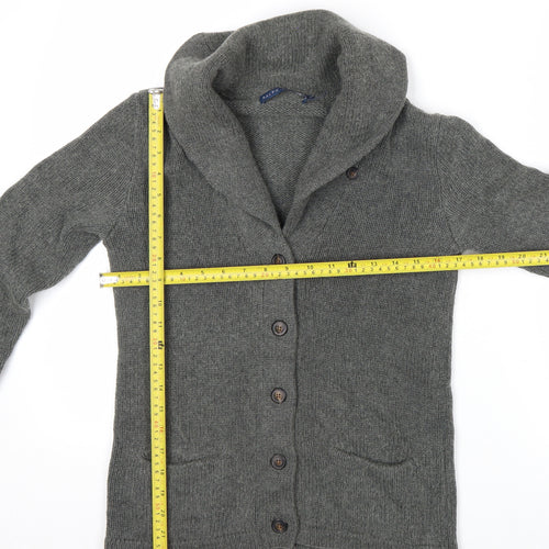Ralph Lauren Women's Grey M Cardigan Cotton Cashmere Shawl Collar Knit