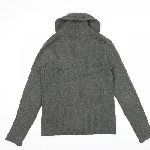 Ralph Lauren Women's Grey M Cardigan Cotton Cashmere Shawl Collar Knit