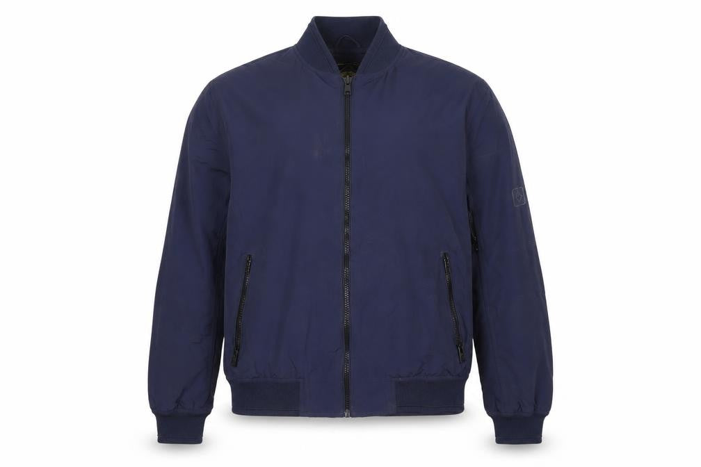 Next Men's Blue Nylon Bomber Jacket L Casual Zip Pockets