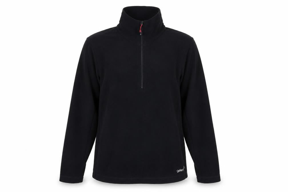 Front view of Gelert women’s black, size UK 12, fleece 1/2 zip pullover sweatshirt