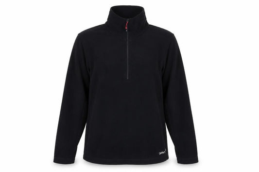 Front view of Gelert women’s black, size UK 12, fleece 1/2 zip pullover sweatshirt