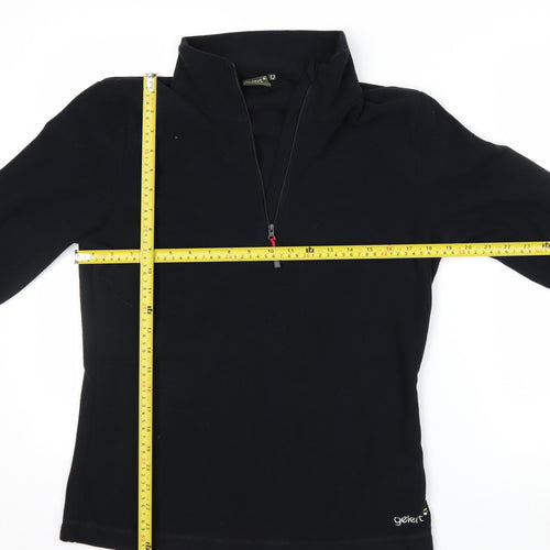 Gelert Womens Black Size 12 Fleece 1/2 Zip Pullover Sweatshirt