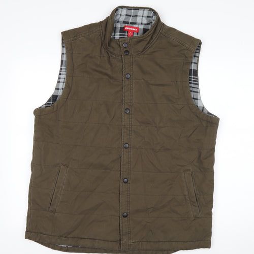 Unionbay Men's Brown Quilted Cotton Waistcoat XL Casual Workwear