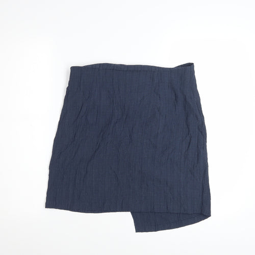 Threadbare Womens Blue Wrap Asymmetric Cotton Skirt Size 12
