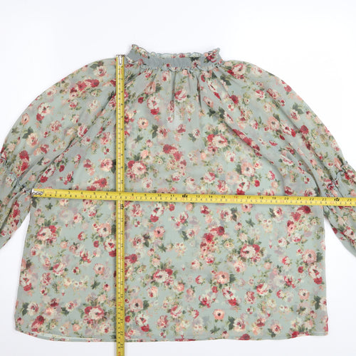 Zara Women’s Multicoloured Floral Chiffon Blouse Size S Long Sleeve