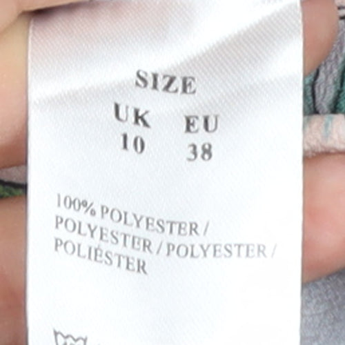 QED London Women's Multicoloured Floral Hi-Low A-Line Dress Size 10