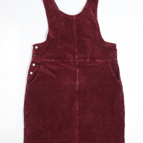 Roman Womens Red Corduroy Pinafore Dress Size 12 Sleeveless Workwear