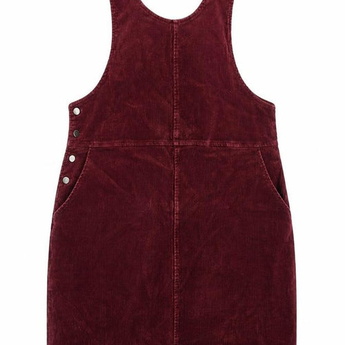 Roman Womens Red Corduroy Pinafore Dress Size 12 Sleeveless Workwear