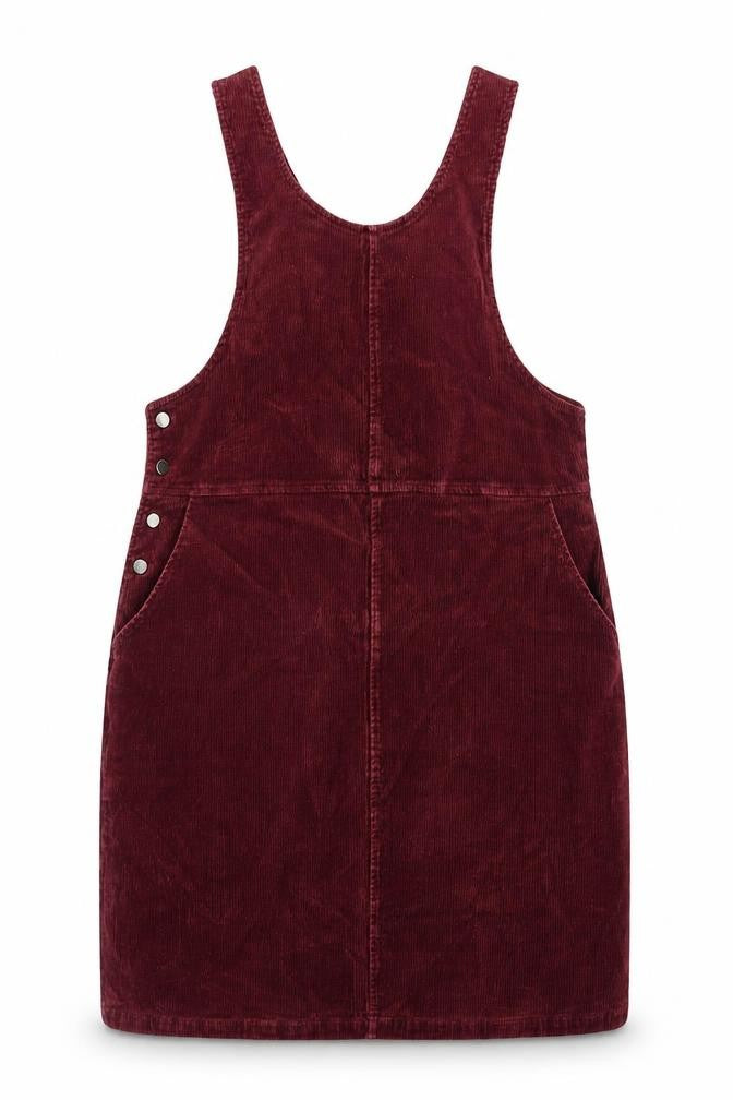 Roman Womens Red Corduroy Pinafore Dress Size 12 Sleeveless Workwear
