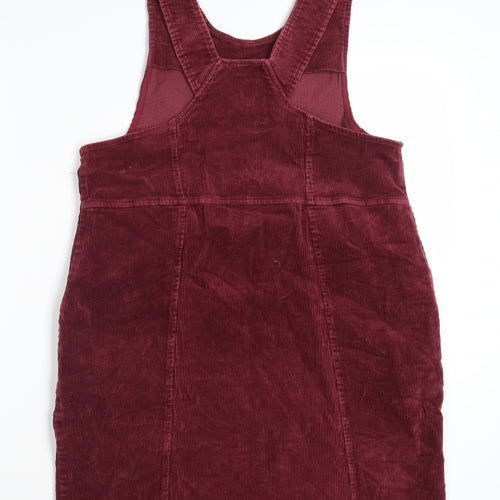 Roman Womens Red Corduroy Pinafore Dress Size 12 Sleeveless Workwear