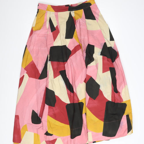 Zara Women's Multicoloured A-Line Midi Cotton Skirt Size M