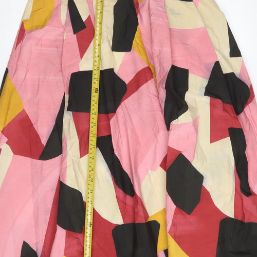 Zara Women's Multicoloured A-Line Midi Cotton Skirt Size M