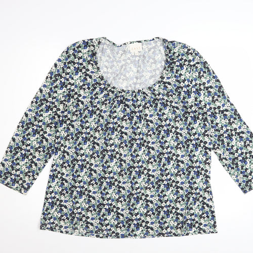 East Women’s Multicoloured Floral Jersey Tunic Blouse Size 18