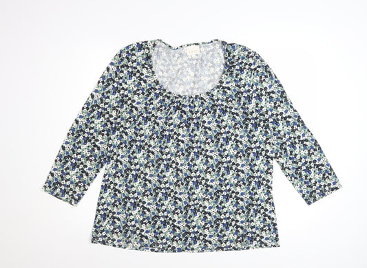East Women’s Multicoloured Floral Jersey Tunic Blouse Size 18