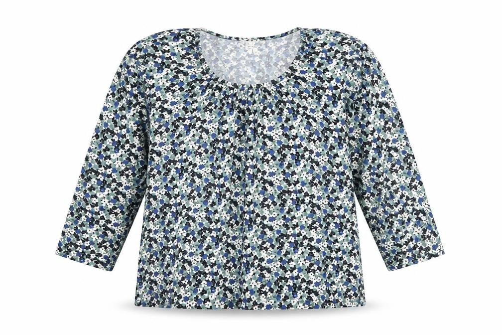 East Women’s Multicoloured Floral Jersey Tunic Blouse Size 18