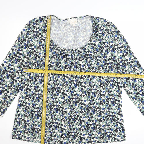 East Women’s Multicoloured Floral Jersey Tunic Blouse Size 18