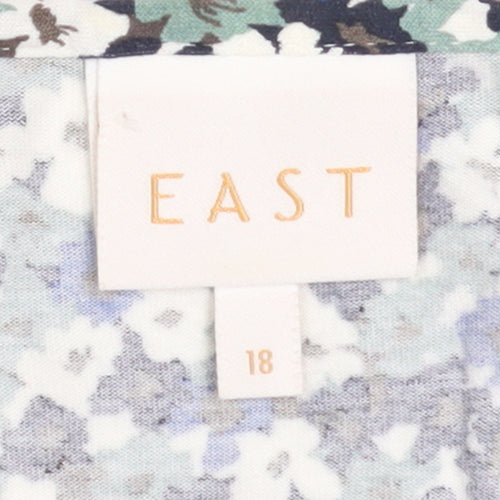 East Women’s Multicoloured Floral Jersey Tunic Blouse Size 18