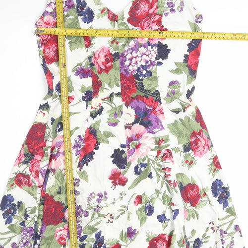 Style Et File Women's Multicoloured Floral Fit & Flare Cotton Dress Size 12