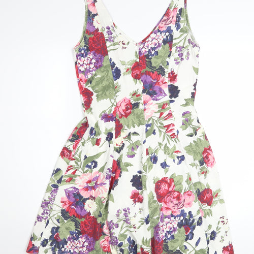 Style Et File Women's Multicoloured Floral Fit & Flare Cotton Dress Size 12