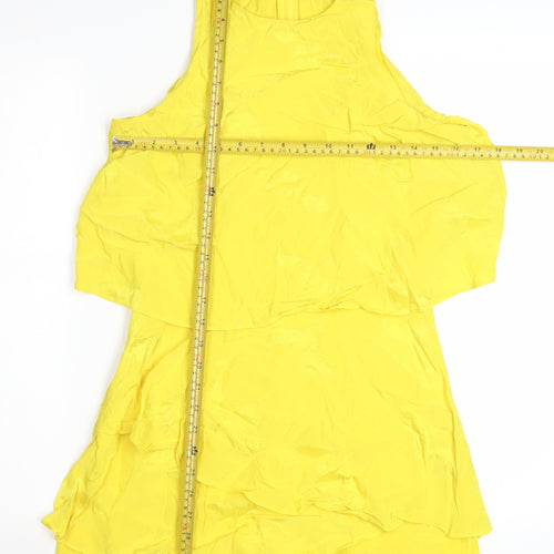 River Island Women's Yellow Sleeveless Woven Playsuit Size 10