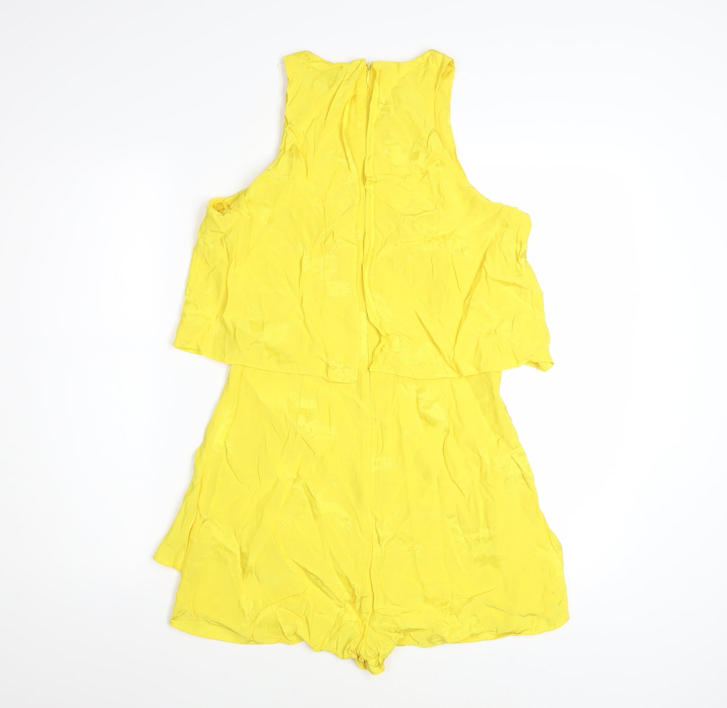 River Island Women's Yellow Sleeveless Woven Playsuit Size 10