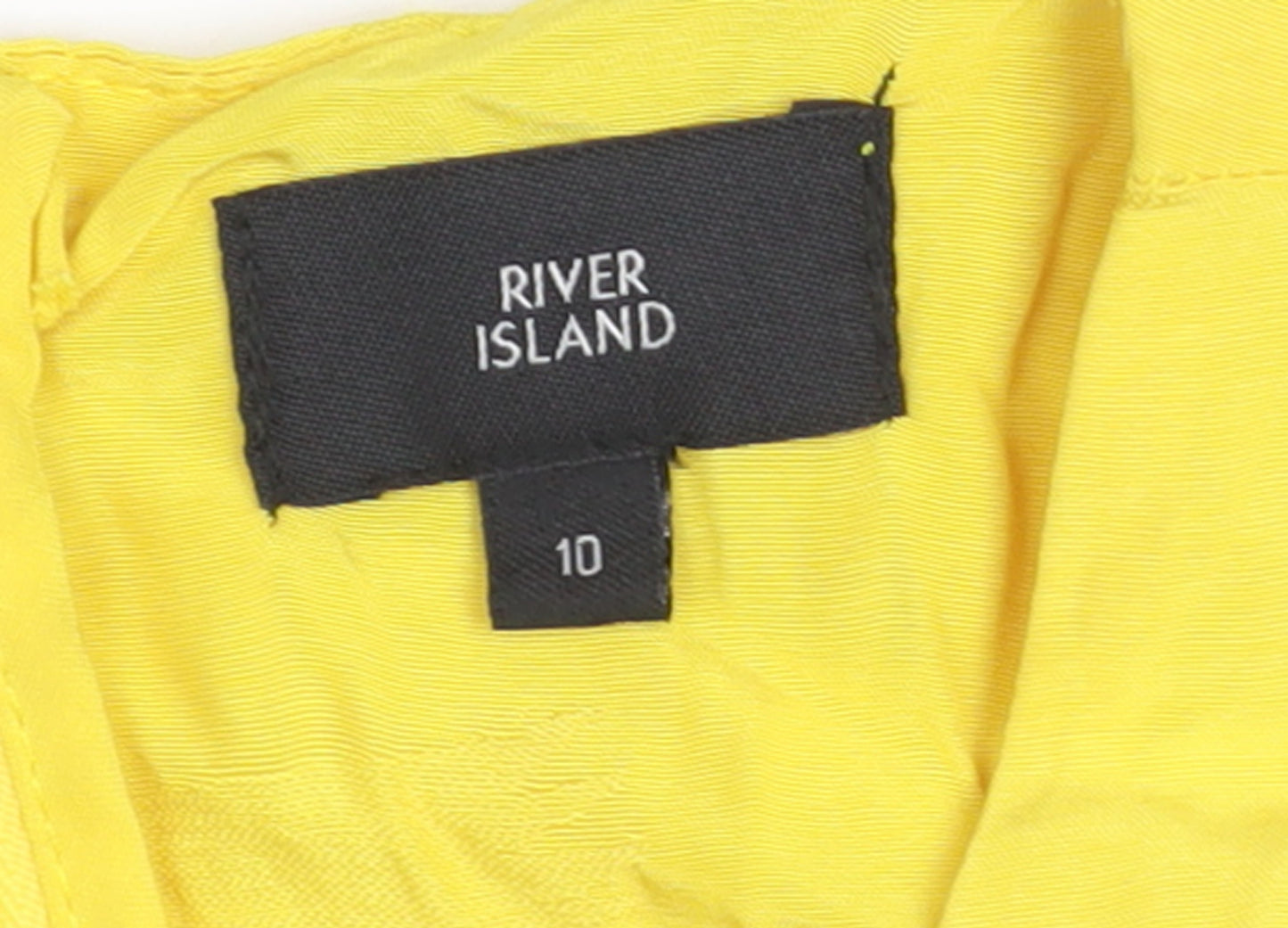 River Island Women's Yellow Sleeveless Woven Playsuit Size 10
