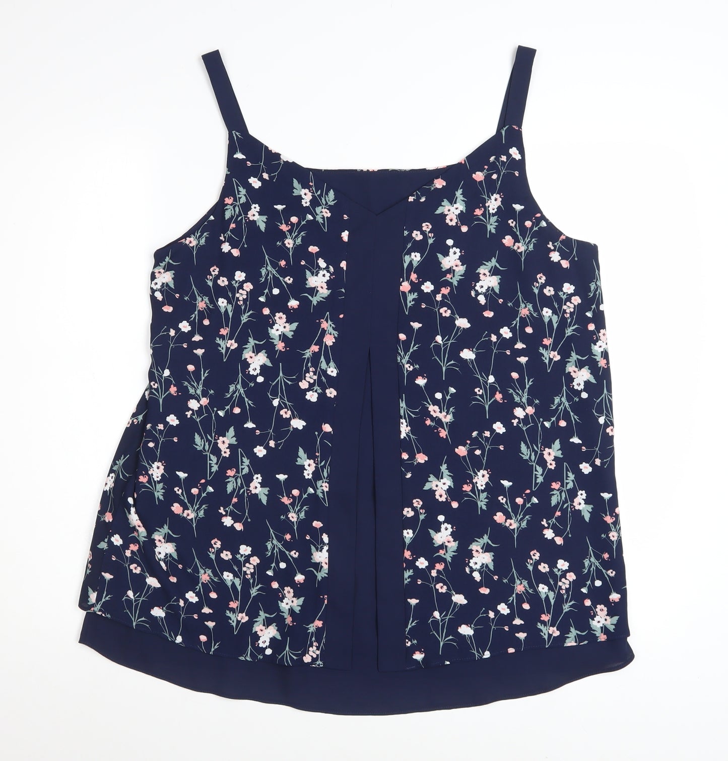 Nutmeg Women’s Blue Floral Camisole Top Size 16 Polyester Sleeveless