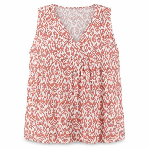 Bonmarché Women's Pink Geometric Sleeveless V-Neck Tunic Blouse Size 18