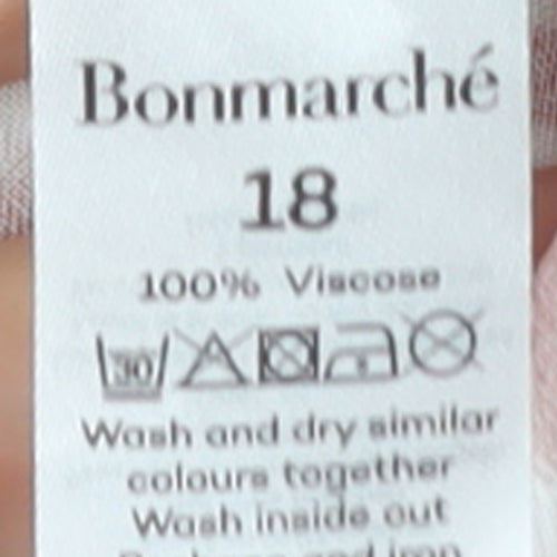 Bonmarché Women's Pink Geometric Sleeveless V-Neck Tunic Blouse Size 18