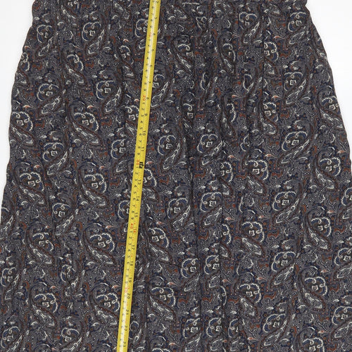 Fat Face Women's Blue Paisley Viscose A-Line Midi Skirt Size 14