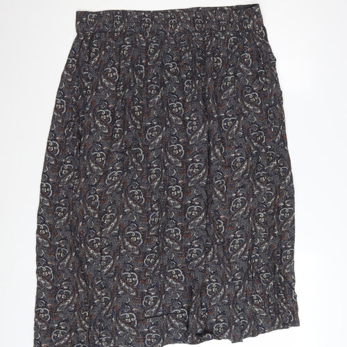 Fat Face Women's Blue Paisley Viscose A-Line Midi Skirt Size 14