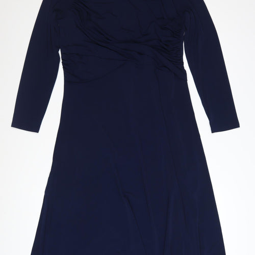 JD Williams Women’s Blue Size 16 Fit & Flare Long Sleeve Dress