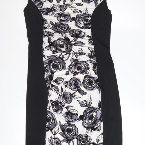 Phase Eight Women’s Black Floral Bodycon Dress Size 14