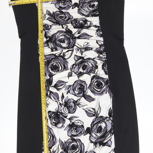 Phase Eight Women’s Black Floral Bodycon Dress Size 14